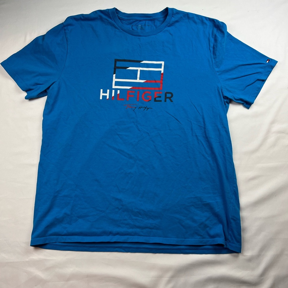 Tommy Hilfiger Bright Blue Logo Crew T-Shirt